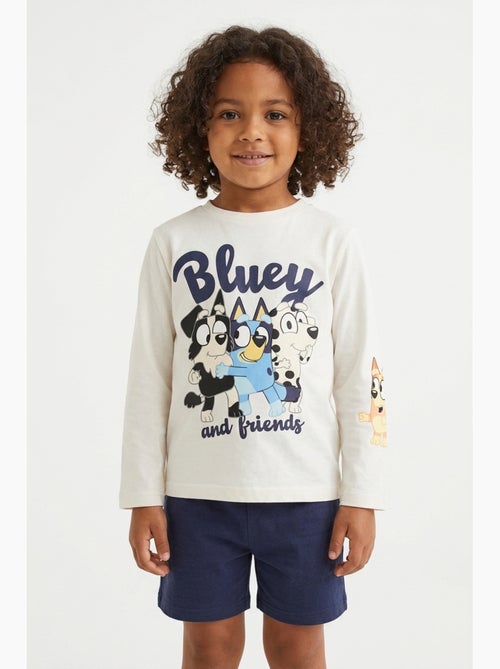 T-shirt manches longues   cassé garçon bluey - licence officielle - Kiabi