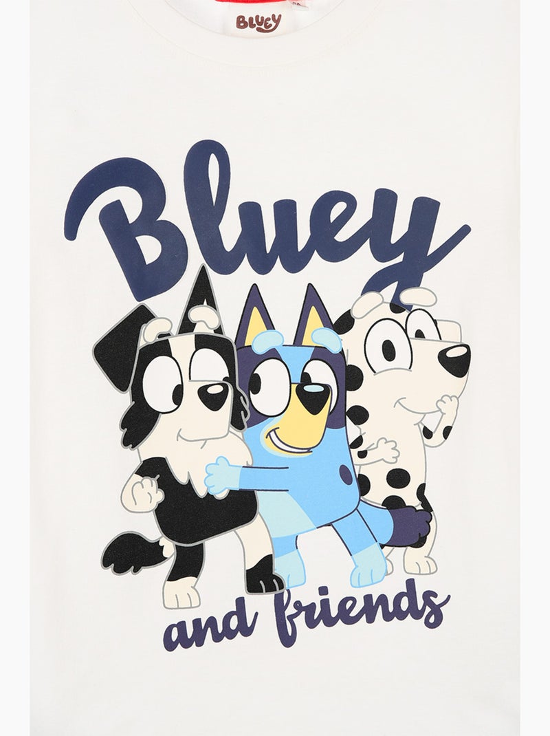 T-shirt manches longues   cassé garçon bluey - licence officielle Blanc - Kiabi