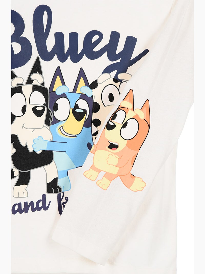 T-shirt manches longues   cassé garçon bluey - licence officielle Blanc - Kiabi