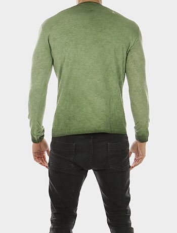 T-shirt manches longues col boutonné