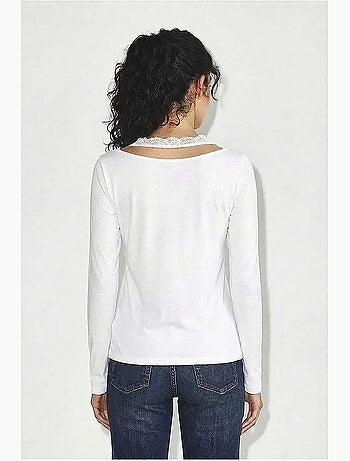 T-shirt manches longues col carré ajusté lucci