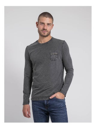 T-shirt manches longues col rond pur coton JABITAL