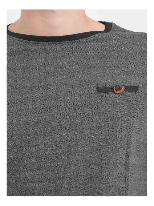 T-shirt manches longues col rond pur coton JACOU - Kiabi