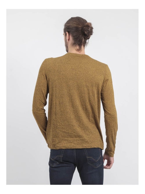 T-shirt manches longues col rond pur coton JAMACLOU - Kiabi