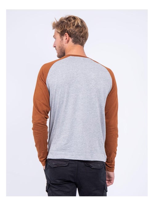 T-shirt manches longues col rond pur coton JANDAT - Kiabi