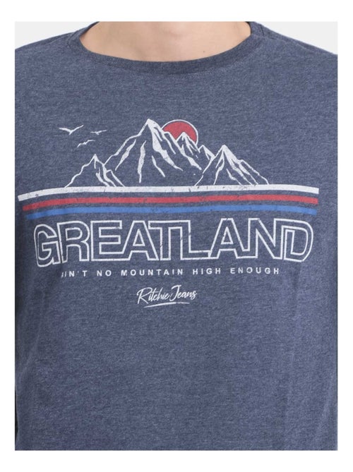 T-shirt manches longues col rond pur coton JORIMUX - Kiabi