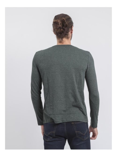 T-shirt manches longues col rond pur coton JORIMUX - Kiabi