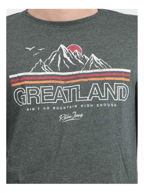 T-shirt manches longues col rond pur coton JORIMUX - Kiabi