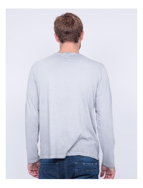 T-shirt manches longues col rond pur coton JOSTON - Kiabi