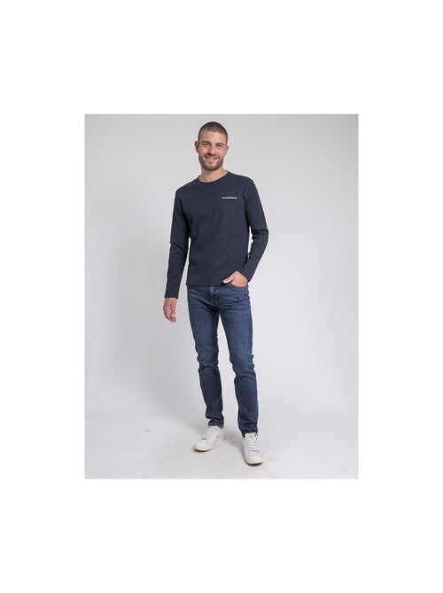 T-shirt manches longues col rond texturé JOVICTOR - Kiabi