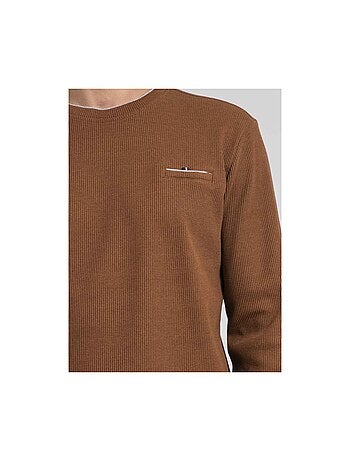 T-shirt manches longues col rond texturé JOVICTOR
