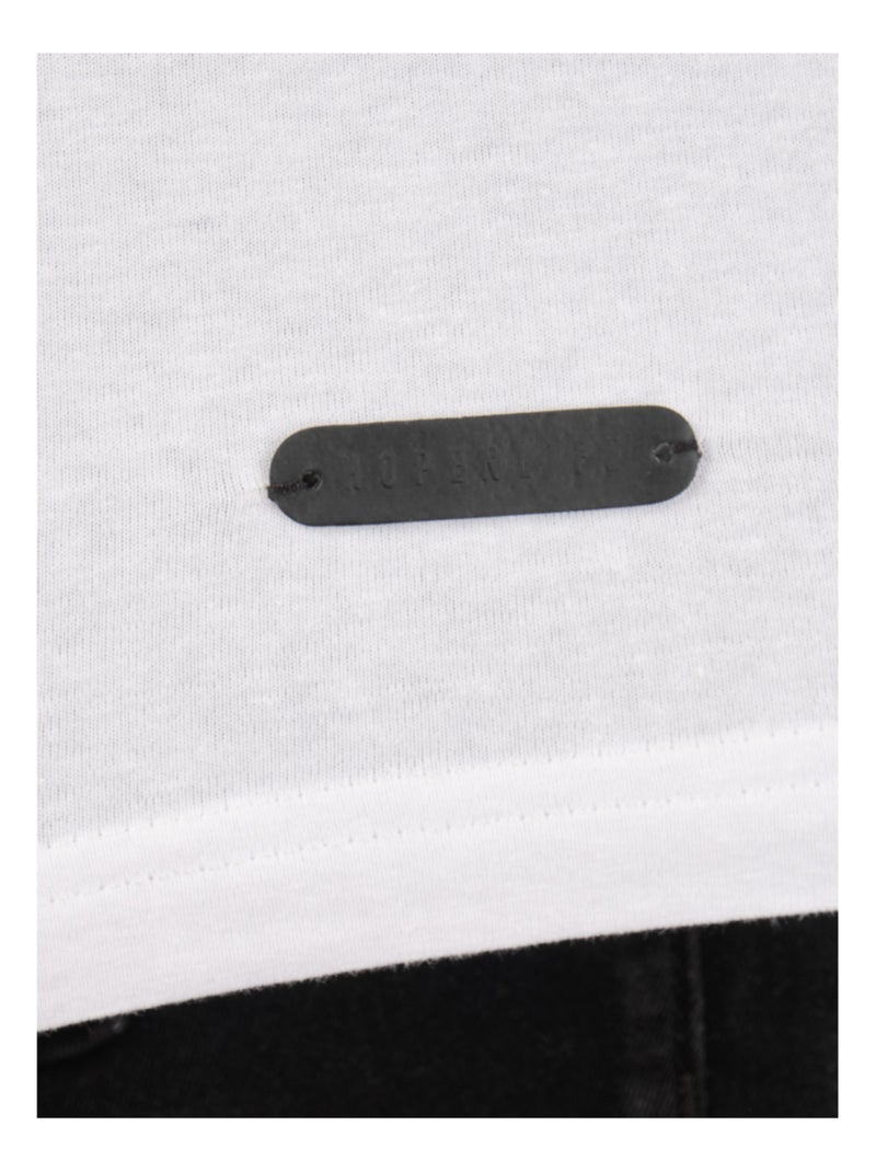 T-shirt manches longues col rond uni Blanc - Kiabi