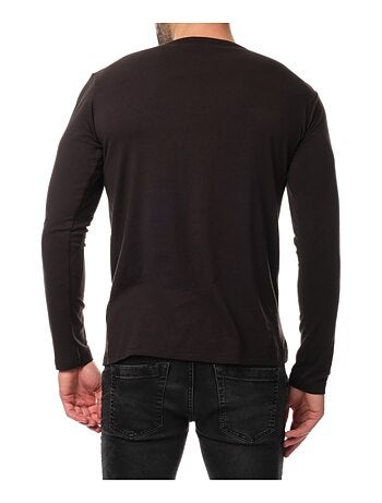 T-shirt manches longues col rond uni