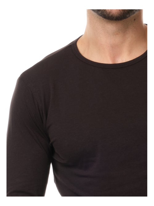 T-shirt manches longues col rond uni - Kiabi