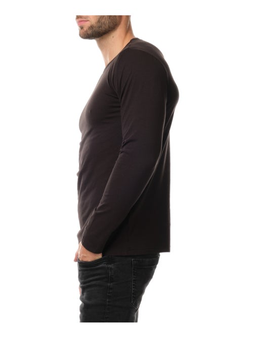 T-shirt manches longues col rond uni - Kiabi