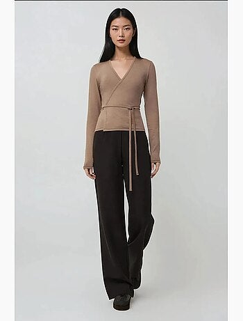 T-shirt manches longues col v doux en viscose hiccup