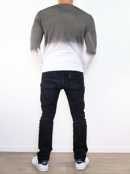 T-shirt manches longues col V tye and dye - Kiabi