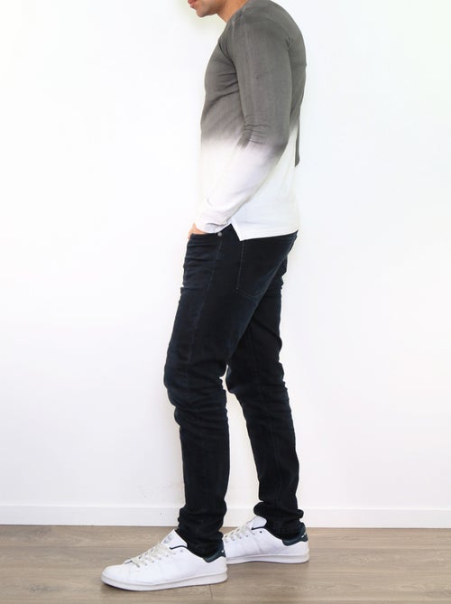 T-shirt manches longues col V tye and dye - Kiabi