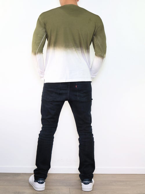 T-shirt manches longues col V tye and dye - Kiabi