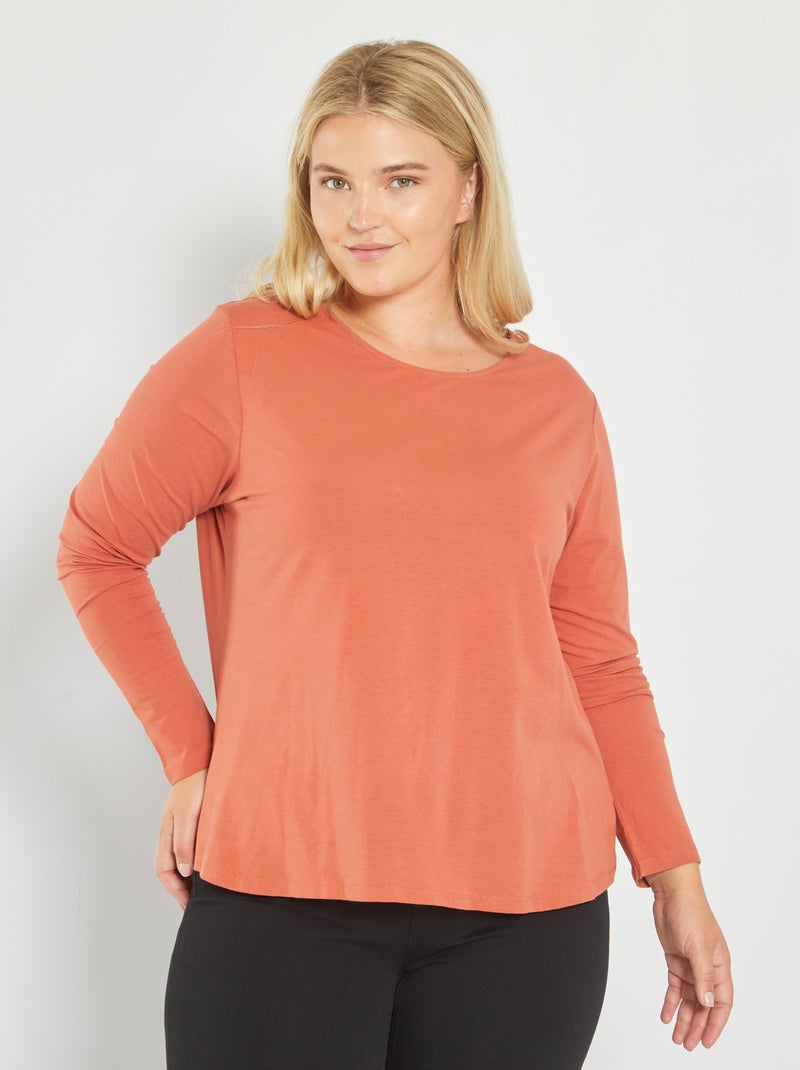T-shirt manches longues Corail - Kiabi