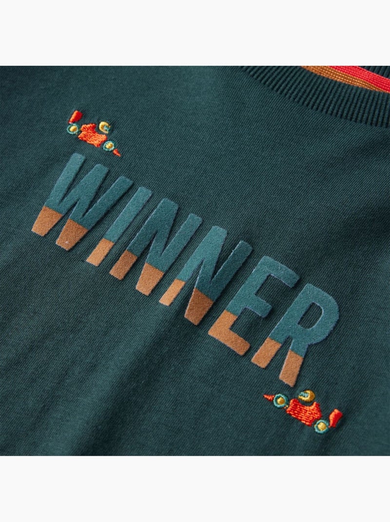 T-shirt manches longues coton 100% vif winner - vidaxl Vert - Kiabi