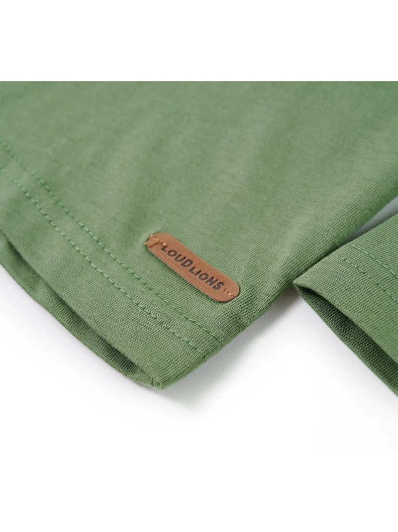 T-shirt manches longues coton à imprimé gorille - vidaxl Vert - Kiabi