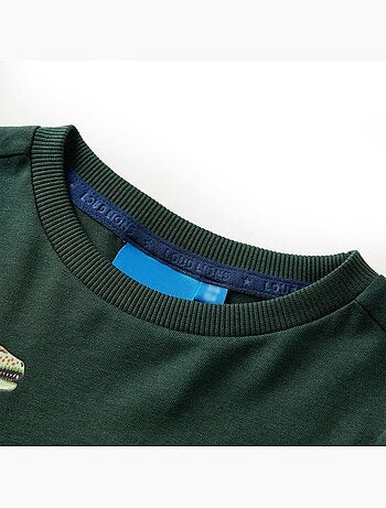 T-shirt manches longues coton avec imprimé dinosaure - vidaxl