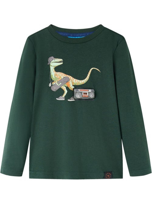 T-shirt manches longues coton avec imprimé dinosaure - vidaxl - Kiabi T-shirt manches longues coton avec imprimé dinosaure - vidaxl - Kiabi