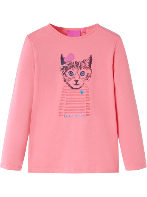 T-shirt manches longues coton élasthanne à imprimé chat - vidaxl - Kiabi T-shirt manches longues coton élasthanne à imprimé chat - vidaxl - Kiabi