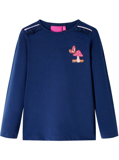 T-shirt manches longues coton élasthanne avec piping pailleté - vidaxl - Kiabi