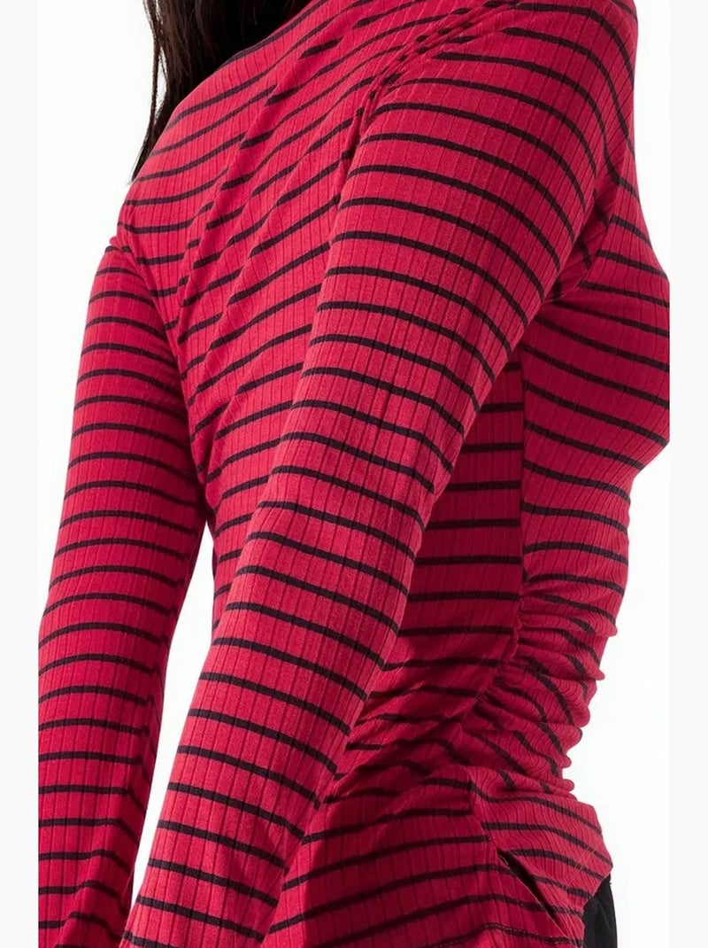 T-shirt manches longues coton élasthanne busem Rouge - Kiabi
