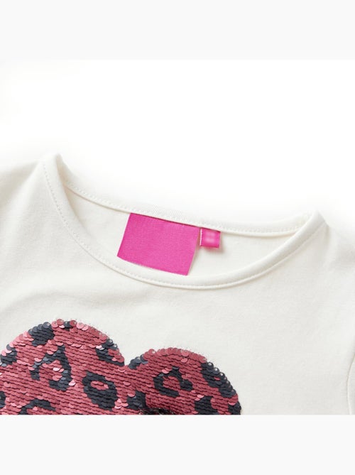 T-shirt manches longues coton élasthanne cœur à sequins - vidaxl - Kiabi T-shirt manches longues coton élasthanne cœur à sequins - vidaxl - Kiabi