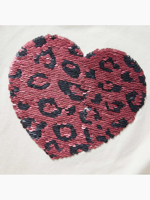 T-shirt manches longues coton élasthanne cœur à sequins - vidaxl - Kiabi T-shirt manches longues coton élasthanne cœur à sequins - vidaxl - Kiabi