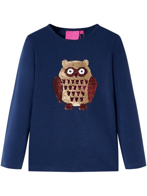 T-shirt manches longues coton élasthanne hibou à sequins - vidaxl - Kiabi T-shirt manches longues coton élasthanne hibou à sequins - vidaxl - Kiabi