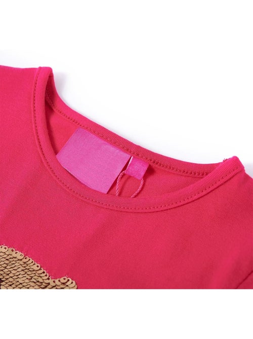 T-shirt manches longues coton élasthanne hibou à sequins - vidaxl - Kiabi