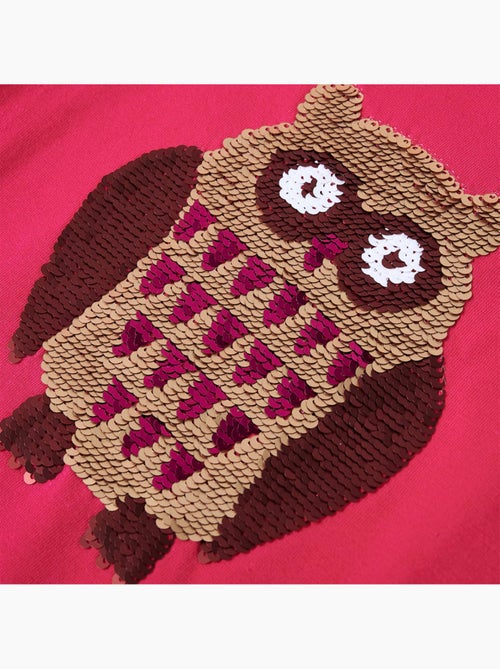 T-shirt manches longues coton élasthanne hibou à sequins - vidaxl - Kiabi