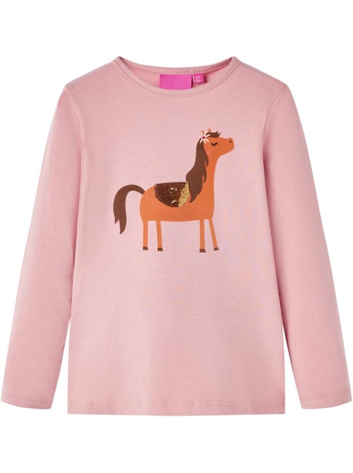 T-shirt manches longues coton élasthanne imprimé poney - vidaxl - Kiabi T-shirt manches longues coton élasthanne imprimé poney - vidaxl - Kiabi