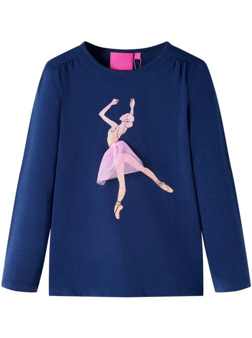T-shirt manches longues coton élasthanne motif ballerine - vidaxl - Kiabi