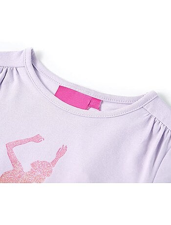 T-shirt manches longues coton élasthanne motif ballerine - vidaxl