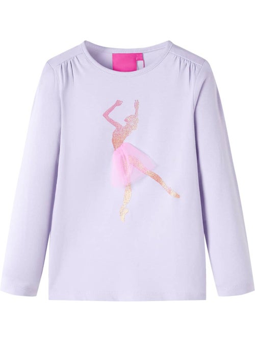 T-shirt manches longues coton élasthanne motif ballerine - vidaxl - Kiabi