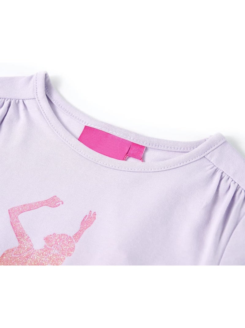 T-shirt manches longues coton élasthanne motif ballerine - vidaxl Prune - Kiabi