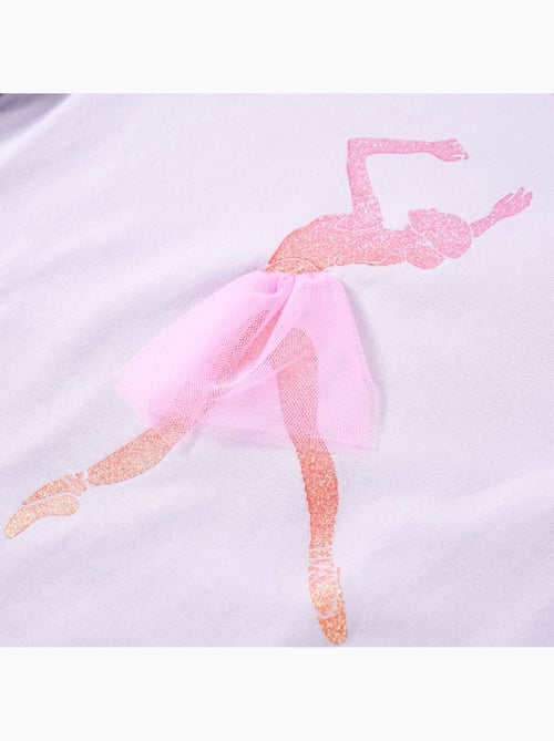 T-shirt manches longues coton élasthanne motif ballerine - vidaxl - Kiabi