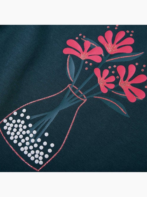 T-shirt manches longues coton extensible imprimé fleurs - vidaxl - Kiabi T-shirt manches longues coton extensible imprimé fleurs - vidaxl - Kiabi