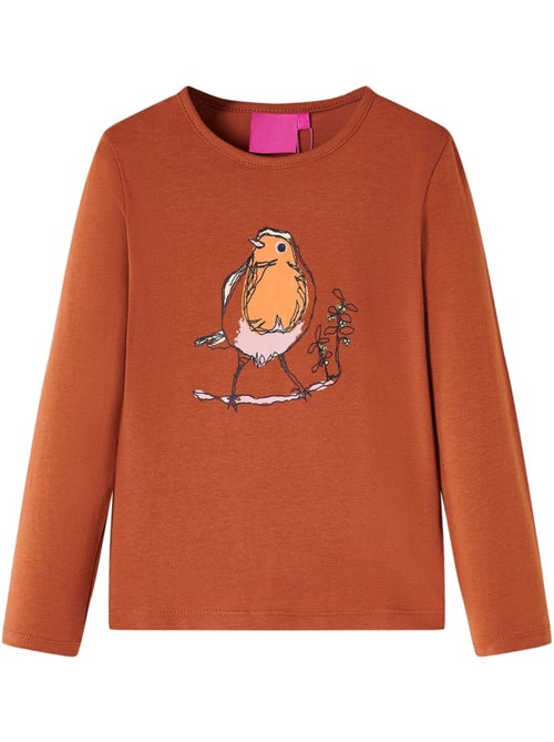 T-shirt manches longues coton extensible oiseau - vidaxl - Kiabi T-shirt manches longues coton extensible oiseau - vidaxl - Kiabi