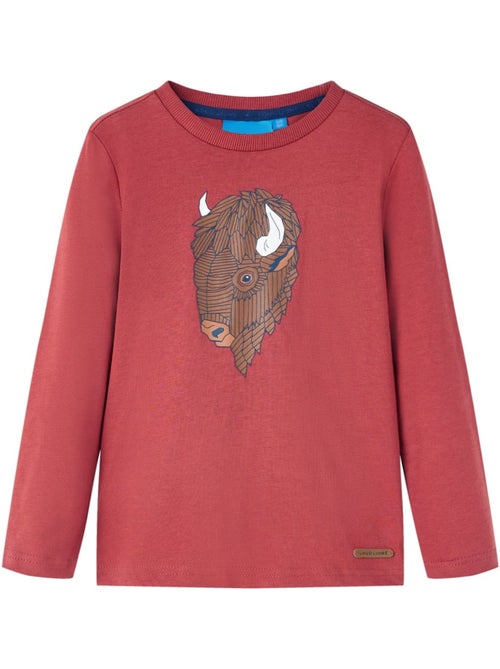T-shirt manches longues coton imprimé animal - vidaxl - Kiabi