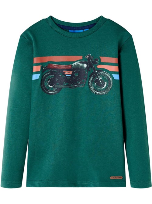 T-shirt manches longues coton imprimé moto - vidaxl - Kiabi