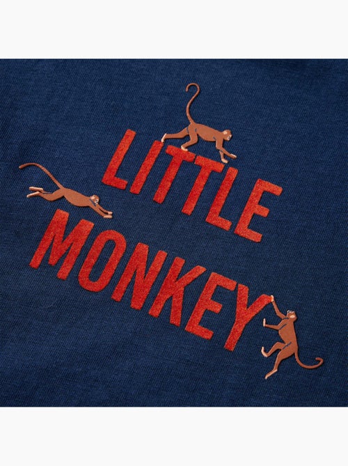 T-shirt manches longues coton imprimé petit singe - vidaxl - Kiabi