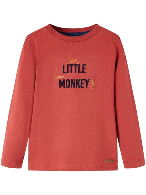 T-shirt manches longues coton imprimé petit singe - vidaxl - Kiabi T-shirt manches longues coton imprimé petit singe - vidaxl - Kiabi