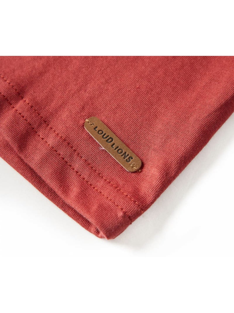 T-shirt manches longues coton imprimé petit singe - vidaxl Rouge - Kiabi