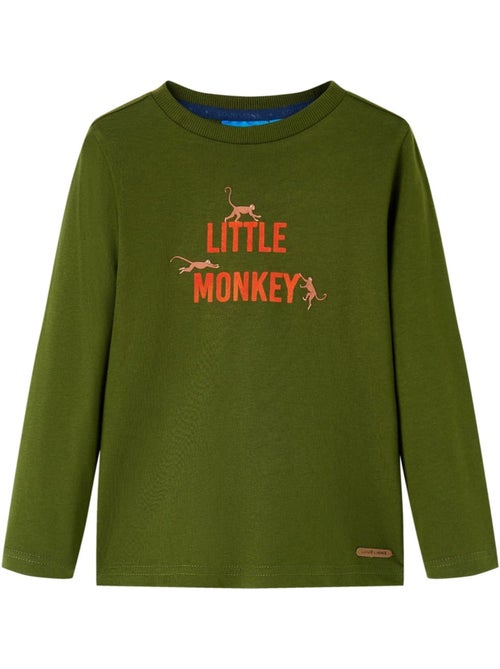 T-shirt manches longues coton imprimé petit singe - vidaxl - Kiabi T-shirt manches longues coton imprimé petit singe - vidaxl - Kiabi